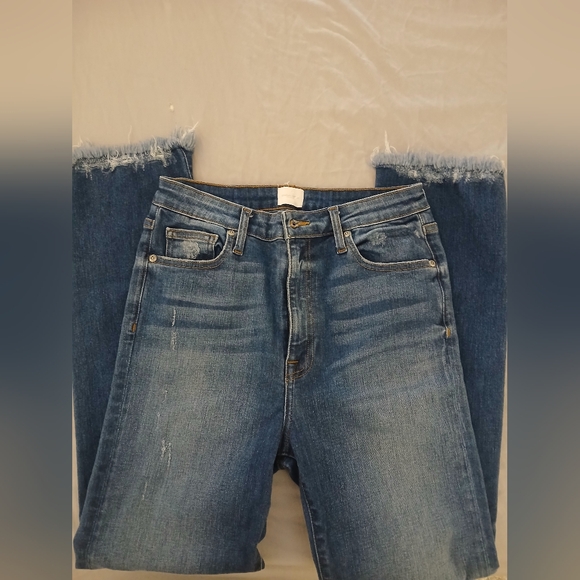 Jonathan Simkhai RIVER Blue High Rise Straight Leg Distressed Jeans-NWOT-30 - Picture 11 of 14